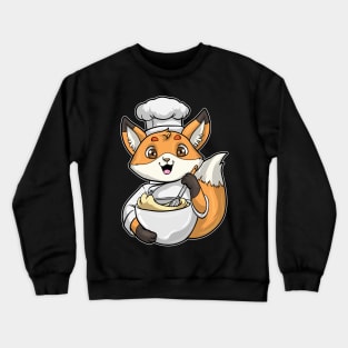 Fox as Baker with Bowl of Dough & Whisk Crewneck Sweatshirt